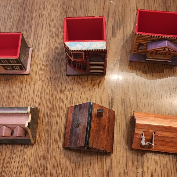 VTG Meow Reo Wheat Straw House Trinket Boxes (Set of 3) - Picture 5 of 6